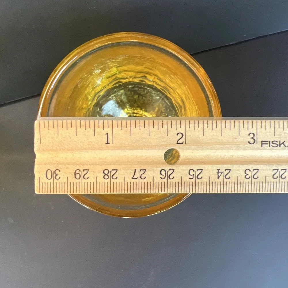 Franciscan Tiffin Madeira Cornsilk 70s x2 Yellow Footed Juice Wine Glass 4.75